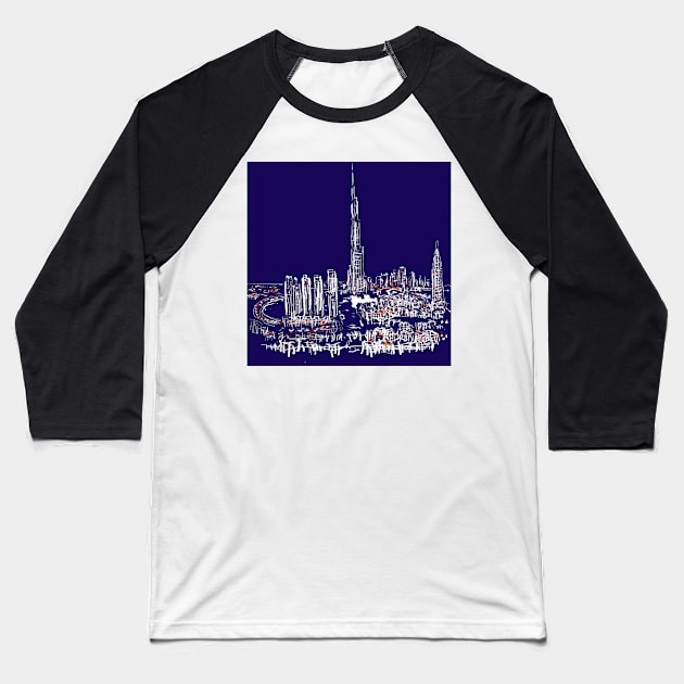 Dubai at night!! Baseball T-Shirt by Revart